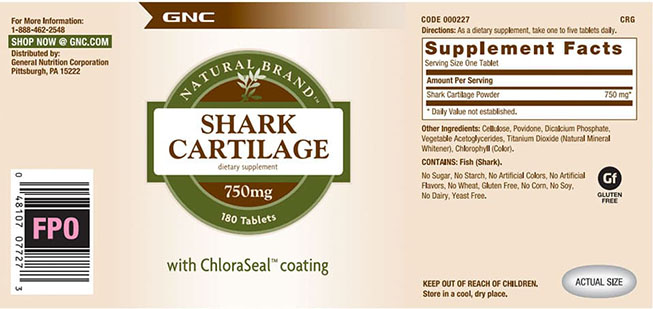 Sụn vi cá mập (Shark Cartilage) lọ 180 viên của GNC Mỹ chữa bệnh khớp