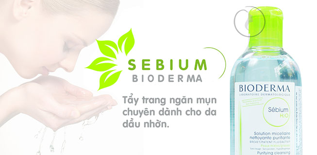 tẩy trang Bioderma xanh lá mạ Sebium