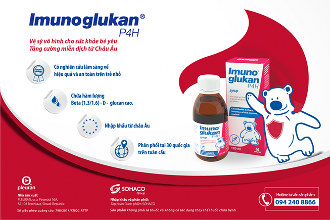 Thuốc Imunoglukan giúp tăng sức đề kháng, tăng miễn dịch cho trẻ em.
