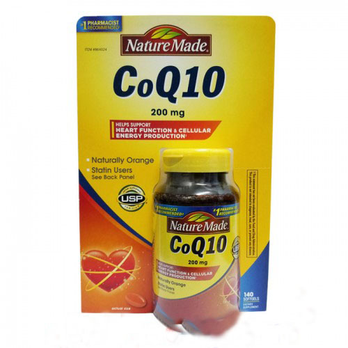 Coenzyme Q10 (CoQ10) 200 mg lọ 140 viên, hãng NatureMade - Mỹ giúp bảo vệ tim mạch