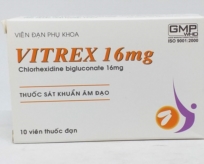 Thuốc đặt âm đạo VITREX 16mg (Chlorhexidin bigluconat)