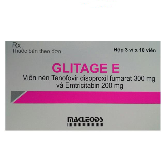 GLITAGE E Tenofovir disoproxil fumarate 300 mg + Emtricitabine 200 mg